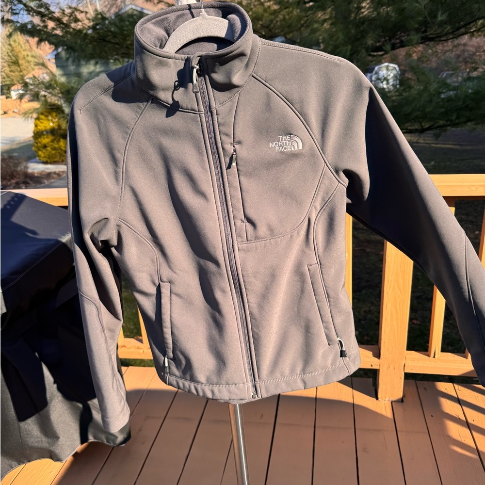 North Face Women’s Gray Apex Softshell Warm Zip Up Jacket Size Small Petite - Picture 3 of 16